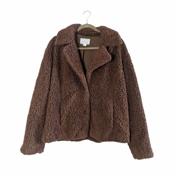 Caslon Chocolate Teddy Jacket - Picture 2 of 7